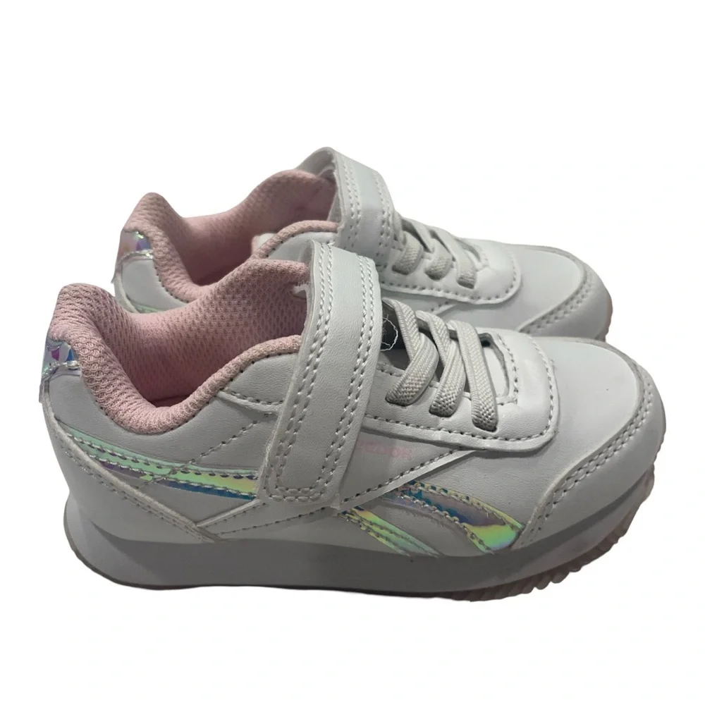 Reebok Girls Toddler White and Pink Sneakers. Size 7. NWOT. Great Condition. - Picture 5 of 8
